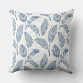 ブルー&ホワイトパーム葉装飾用クッション クッション (正面)