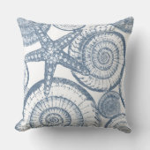 ブルー&ホワイトヒトデ装飾用クッション クッション (正面)