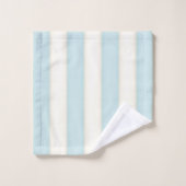 ブルー&ホワイトビクトリアンコテージストライプスタイルギフト バスタオルセット (ウォッシュタオル)