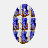 ブルー&ホワイトビーチチェアテーマオーナメント セラミックオーナメント (右)