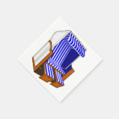 ブルー＆ホワイトビーチチェアテーマパーティーペーパーナプキン スタンダードカクテルナプキン (角)