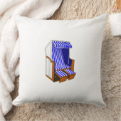 ブルー&ホワイトビーチチェアテーマ装飾用クッション クッション (ブランケット)