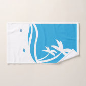 ブルー＆ホワイトビーチデザイントワルセット バスタオルセット (ハンドタオル)