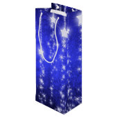 ブルー&ホワイトフォールリングスターズホリデーワイン抱き枕 ワインギフトバッグ (裏面アングル)