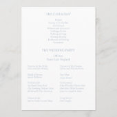 ブルー&ホワイトフローラアジサイ結婚式 プログラム (裏面)