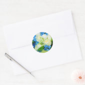 ブルー&ホワイトフローラエンベロープシール ラウンドシール (封筒)