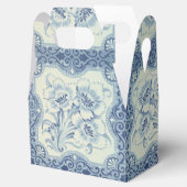 ブルー&ホワイトフローラビクトリアンマジョリカアンティーク フェイバーボックス (オープン)