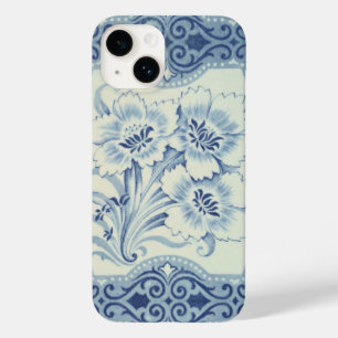 ブルー&ホワイトフローラビクトリアンマジョリカアンティーク Case-Mate iPhone 14ケース