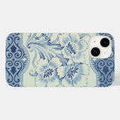 ブルー&ホワイトフローラビクトリアンマジョリカアンティーク Case-Mate iPhoneケース (裏面 (横))