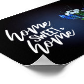 ブルー&ホワイトフローラホームスイートホーム ポスター (角)