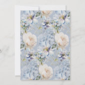 ブルー&ホワイトフローラロ素朴マンブライダルブランチ 招待状 (裏面)