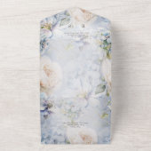 ブルー&ホワイトフローラ素朴ロマンチックNo Dinner オールインワン招待状 (外側)