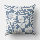ブルー&ホワイトフローラ装飾用クッション クッション (裏面)