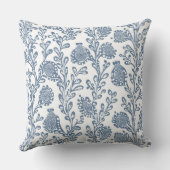 ブルー&ホワイトフローラ装飾用クッション クッション (裏面)