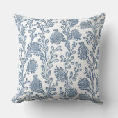 ブルー&ホワイトフローラ装飾用クッション クッション (正面)