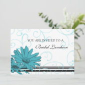 ブルー&ホワイトブライダルルンチョン招待状カード 招待状 (スタンド正面)