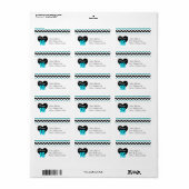 ブルー&ホワイトプリントスウィート16住所 シール (フルシート)