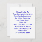 ブルー&ホワイトペイズリー招待状Any大事な行事 招待状 (裏面)