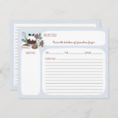 ブルー+ホワイトホリデーベーキングレシピカード エンクロージャーカード (正面/裏面)