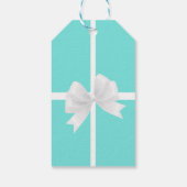 ブルー&ホワイトボウ結婚ズブライダルギフトラベル ギフトタグ (裏面)