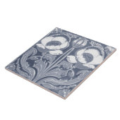 ブルー&ホワイトポピーフラワーデコ新しいフォークアート タイル (側面)