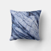 ブルー&ホワイトマーブルストーンスワールシモダンック クッション (裏面)