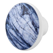 ブルー&ホワイトマーブルストーンスワールシモダンック セラミックノブ (右)