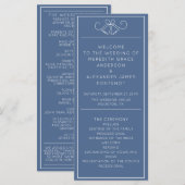 ブルー&ホワイトミニマル結婚式 プログラム (正面/裏面)