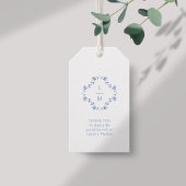 ブルー&ホワイトモノグラムありがとうお結婚客様のギフトラベル ギフトタグ