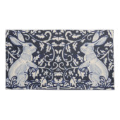 ブルー&ホワイトラビットバニーのスクロール自然キングサイズ 枕カバー (裏面)