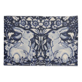 ブルー&ホワイトラビットベビーバニーファミリーネエレガントヴィー 枕カバー (裏面)