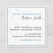 ブルー&ホワイトリリーフローラアレンジメントフローリスト スクエア名刺 (裏面)