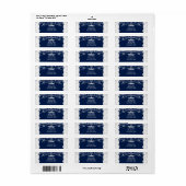 ブルー&ホワイトレースエレガントウェディング住所 シール (フルシート)