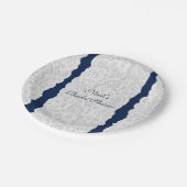 ブルー&ホワイトレースブライトエレガントパーティー ペーパープレート (アングル)