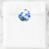 ブルー&ホワイトローズの結婚封筒用シールステッカー ラウンドシール (バッグ)