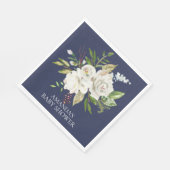 ブルー&ホワイトローズフローラシャワー紙ナプキンス スタンダードランチョンナプキン (角)