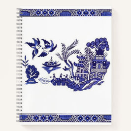ブルー&ホワイト中国ブルーウィロースケッチブック ノートブック