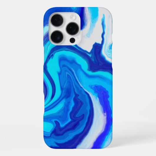 ブルー&ホワイト大理石ペイントスプラッシュiPhoneケース iPhoneケース (裏面)