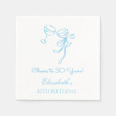 ブルー&ホワイト応援30年誕生日ナプキンス スタンダードカクテルナプキン (正面)