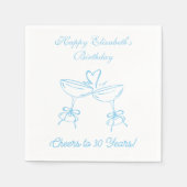 ブルー&ホワイト応援30年誕生日ナプキンス スタンダードカクテルナプキン (正面)