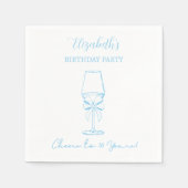 ブルー&ホワイト応援30年誕生日ナプキンス スタンダードカクテルナプキン (正面)