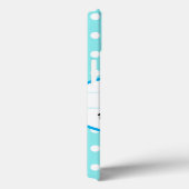 ブルー&ホワイト水玉模様かわいい子猫カスタム Case-Mate iPhoneケース (裏面 / 右)