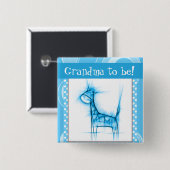 ブルー&ホワイト水玉模様キリン 缶バッジ (正面&裏面)