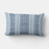 ブルー&ホワイト沿岸ボーホドット&ストライプ ランバークッション (裏面)
