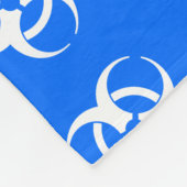 ブルー&ホワイト生物学的災害［有害物質］警告のブランケット(文字付) フリースブランケット (角)