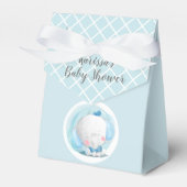 ブルー&ホワイト男の赤ちゃんジャングルエレファントフェイスボックス フェイバーボックス (正面サイド)