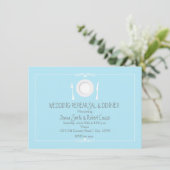 ブルー&ホワイト結婚ズリハーサルディナー招待状 招待状 (スタンド正面)