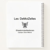 ブルー&ホワイト花模様女性ファッション ノートブック (裏面)