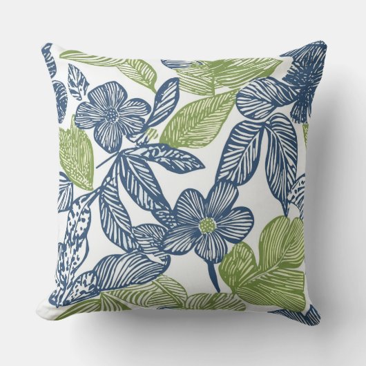 ブルー&ホワイト装飾用クッション クッション (正面)