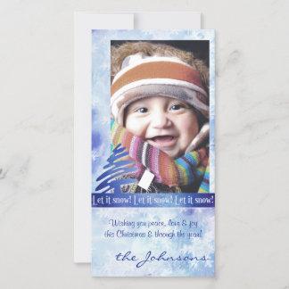 ブルー&ホワイト雪片「雪を降らせろ！」 フォトカード シーズンカード